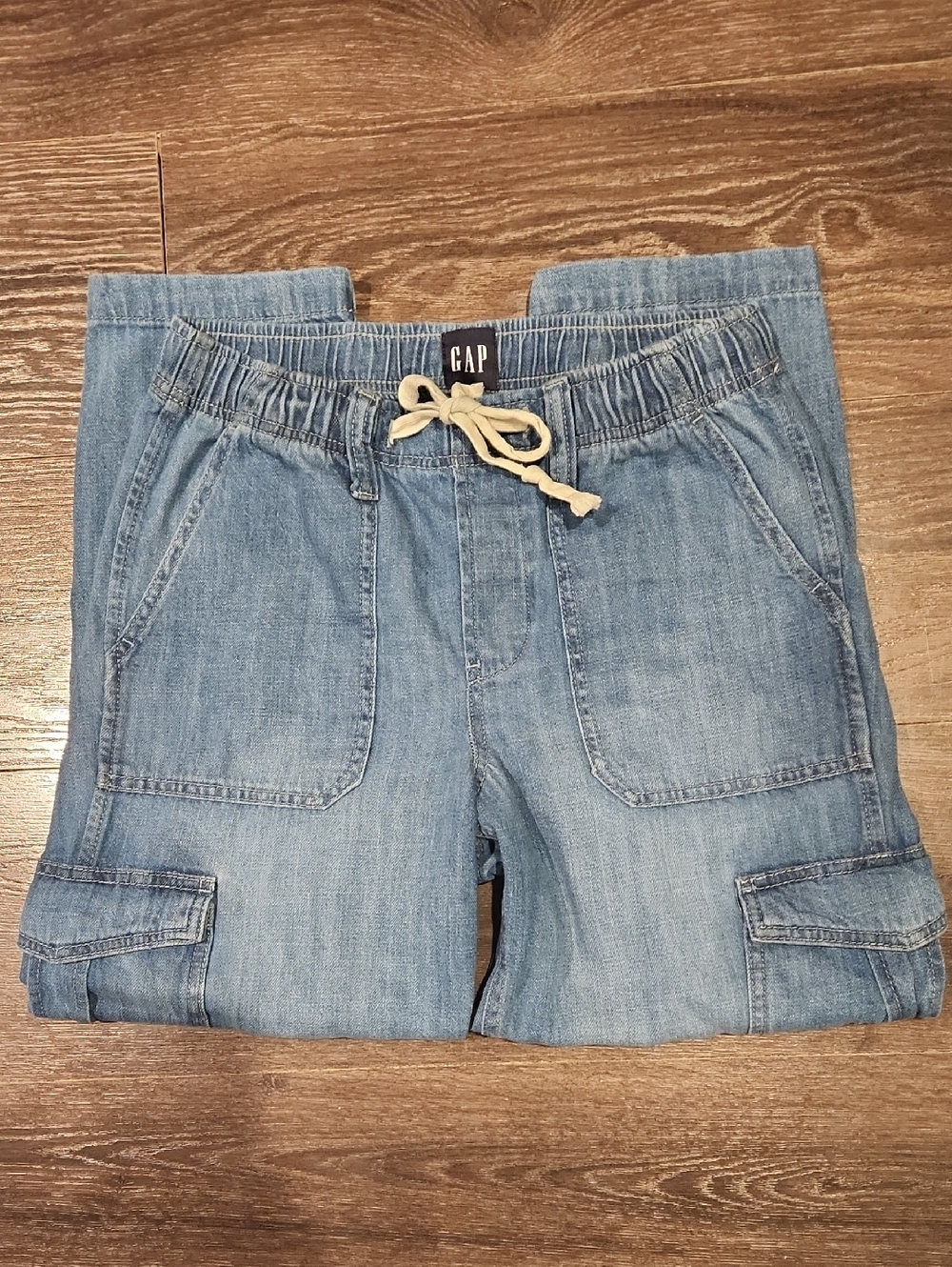 ❤️ GAP DENIM MID-RISE EASY JEAN CARGO JOGGER JEANS, SMALL (4 - 6) - Picture 11 of 14
